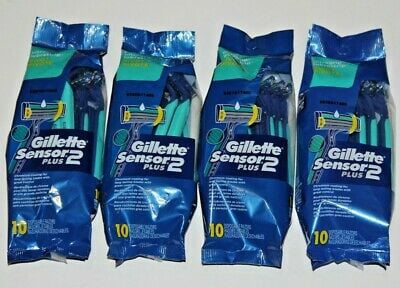 Gillette Sensor2 Plus Disposable Razors 10 ct (Pack of 4)