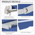 thumbnail image 6 of Retractable Patio Awning, 12' x 10' UV Water Resistant Manual Crank for Deck Balcony Yard, Navy Blue | Aluminum|Rectangle, 6 of 9