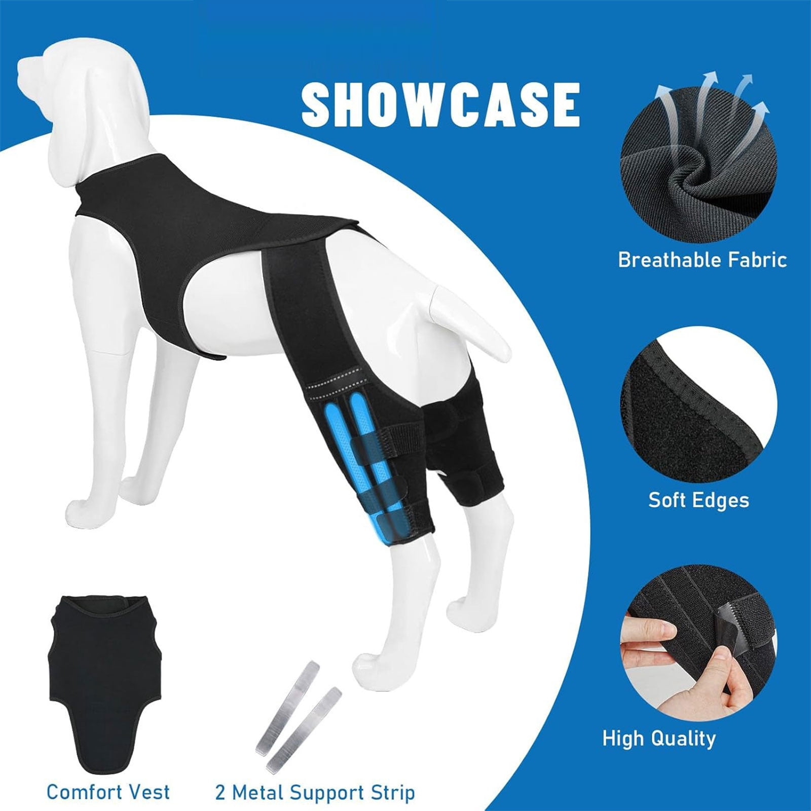 Dog Knee Brace Back Leg Joints Protectors Elastic Neoprene Leg Sleeve With Adjustable Belt For Elderly Dog Health Joint