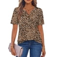 thumbnail image 4 of Fantaslook Womens Blouses Dressy Casual Tops Summer Short Sleeve V Neck Shirts Business Work Blouses, 4 of 10