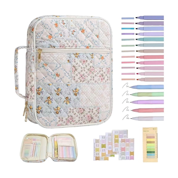 Bible Cover Case for Women Floral Tote Bags with Handle Book Holder for Women Blue
