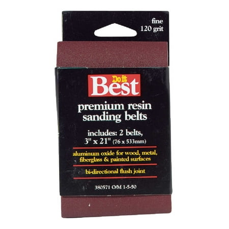 

Do it Best 3 In. x 21 In. 120 Grit Heavy-Duty Sanding Belt (2-Pack)