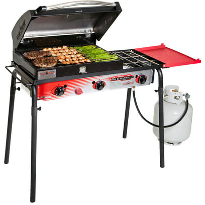 Camp Chef SPG90B Big Gas Grill 3-Burner Outdoor Stove with BBQ Box Accessory