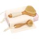 thumbnail image 1 of wonima11 Bamboo Dry Brushing Set with Body and Face Brush, Dry Scrub Brush with Exfoliating Natural Boar Bristle for Lymphatic Drainage, Cellulite Reduction, Blood Circulation and Glowing Skin, 2 Pack, 1 of 1