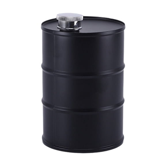 Black Portable Wine Flask For Travel And Picnics With Secure Lid And Direct Drinking Mouth Easy To Carry And Clean