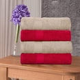 thumbnail image 2 of Ample Decor Hand Towel 18 x 28 inch Pack of 4 600 GSM 100% Cotton, Soft & Lightweight, Quick Drying - Beige & Red, 2 of 5
