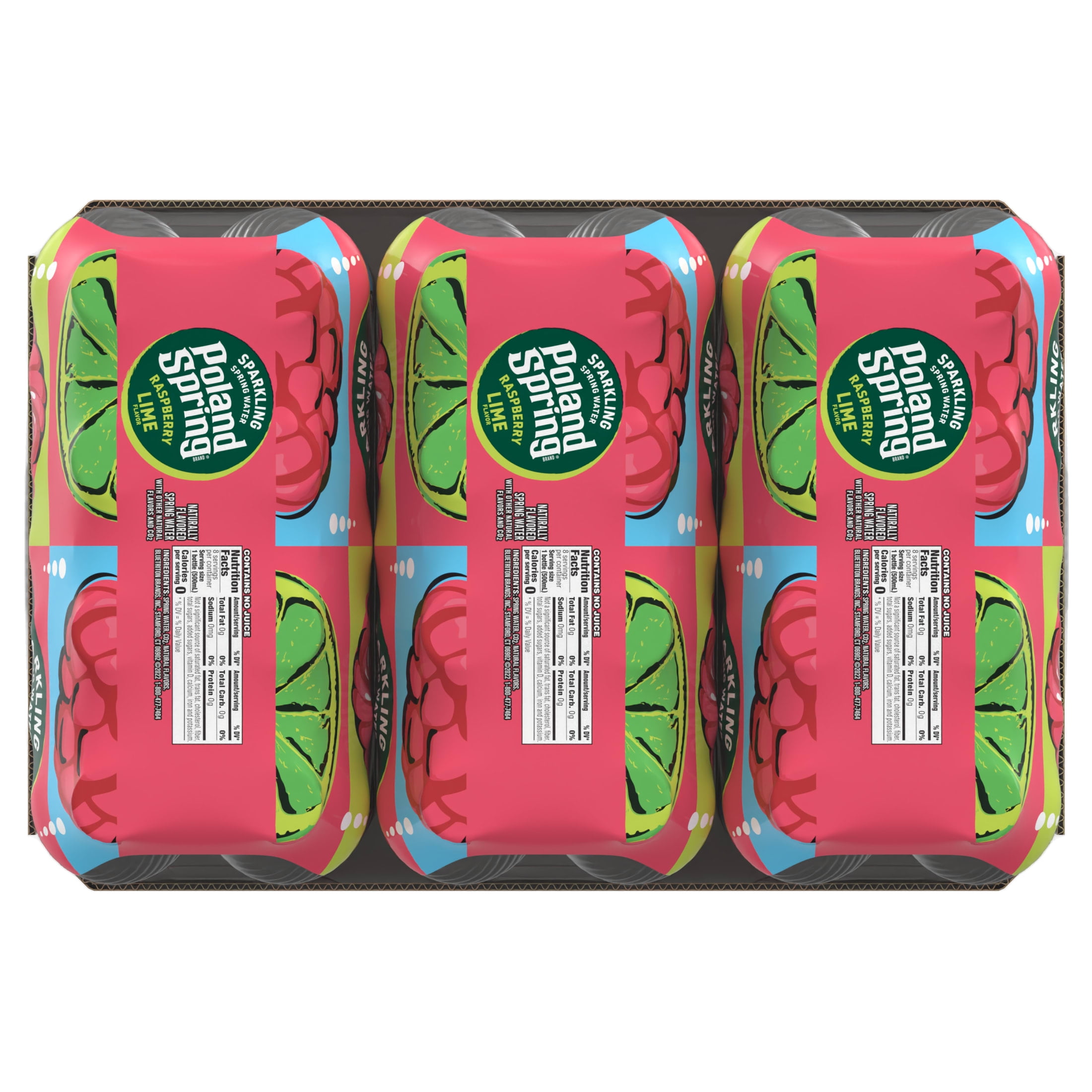 Poland Spring Sparkling Water, Raspberry Lime, 16.9 Oz. Bottles (24 Count)