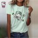 thumbnail image 3 of Camiseta informal de manga corta a color para mujer, camisetas de cuello redondo estilo Harajuku, camisetas con estampado de dibujos animados de Hello Kitty, camisetas gráficas kawaii para mujer, 3 of 5