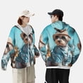 thumbnail image 4 of Fotbe Stylish Dog in Denim Outfit Chaqueta con Protección Solar UPF 50+ para Hombre y Mujer, Camisa con Capucha y Bolsillos-X-Large, 4 of 7