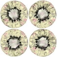 thumbnail image 2 of Shower Caps,Pioneer Flower Floral Print Pattern Waterproof Shower Cap for Women 4 Pieces,Double Reusable Hair Cover for Shower PEVA Elastic Stretch Hem, 2 of 7