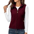 thumbnail image 2 of IUYRTFE Women's Lightweight Fleece Zip Up Vest Stand Collar Sleeveless Jacket with Pockets for Outdoor Warmth, 2 of 5