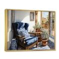 thumbnail image 2 of Designart "Vibrant Serape Blue and Beige Mexican Art" Mexican Floater Framed Wall Art Print, 2 of 7