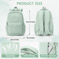 thumbnail image 3 of Lightweight School Backpack for Women Men, Laptop Travel Casual Daypack College Secondary School Bags Waterproof Bookbag Simple Backpack Aesthetic Cute Backpack, Light Green, 3 of 9