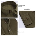 thumbnail image 5 of Men Long Sleeve Shirt Fashionable Pure Color Turn Down Collar Button Shirt with Pocket for Dating, 5 of 5
