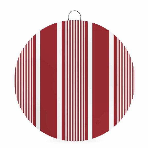 Welcome Sign for Front Door, Red Stripe Round Metal Wall Art Wreaths, Boho Striped Modern Minimalist Geometric Lines Outdoor Indoor Wall Hanging Sign for Porch Decor Housewarming Gifts 7.9 Inch