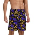 thumbnail image 2 of Wukai Golden Snake And Purple Rose Men’s Short Pajama Pants With Pockets Soft Sleep Pj Shorts for Men-Medium, 2 of 6