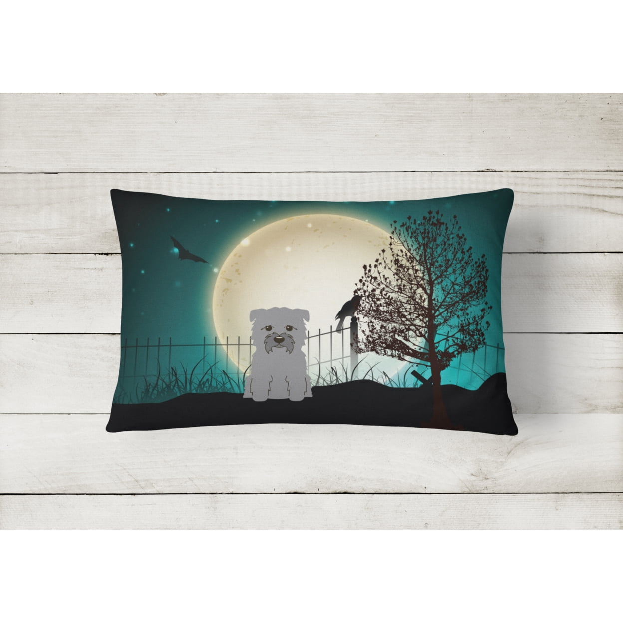 Carolines Treasures BB2249PW1216 Halloween Scary Glen of Imal Grey Canvas Fabric Decorative Pillow, 12H x16W, multicolor