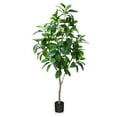 Artificial Plants, 5 Ft Ficus Tree Faux Rubber Plants Indoor Outdoor