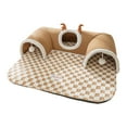 thumbnail image 1 of Milaget Cat Tunnel Bed Small Animal Tunnel Playing Hut for Hamster Bunny Rabbits brown XL, 1 of 9