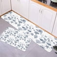 thumbnail image 3 of Kitchen Rugs and Mats,Coast Coral Summer Beach Shell Conch 2 Piece Anti Fatigue Area Runner Rug Set Comfort Standing Floor Mat,Retro Lerrer Navy Blue Non Slip Absorbent Doormats for Laundry/Bathroom, 3 of 6