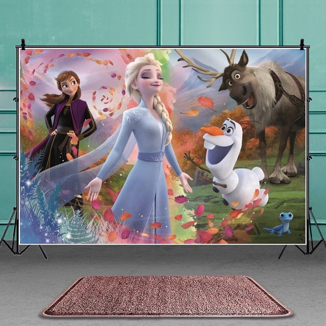 Fondos de Frozen para fiesta de Cumpleaños de Niños, decoraciones de fiesta de princesa Anna y Elsa, suministros para Baby Shower, foto personalizada