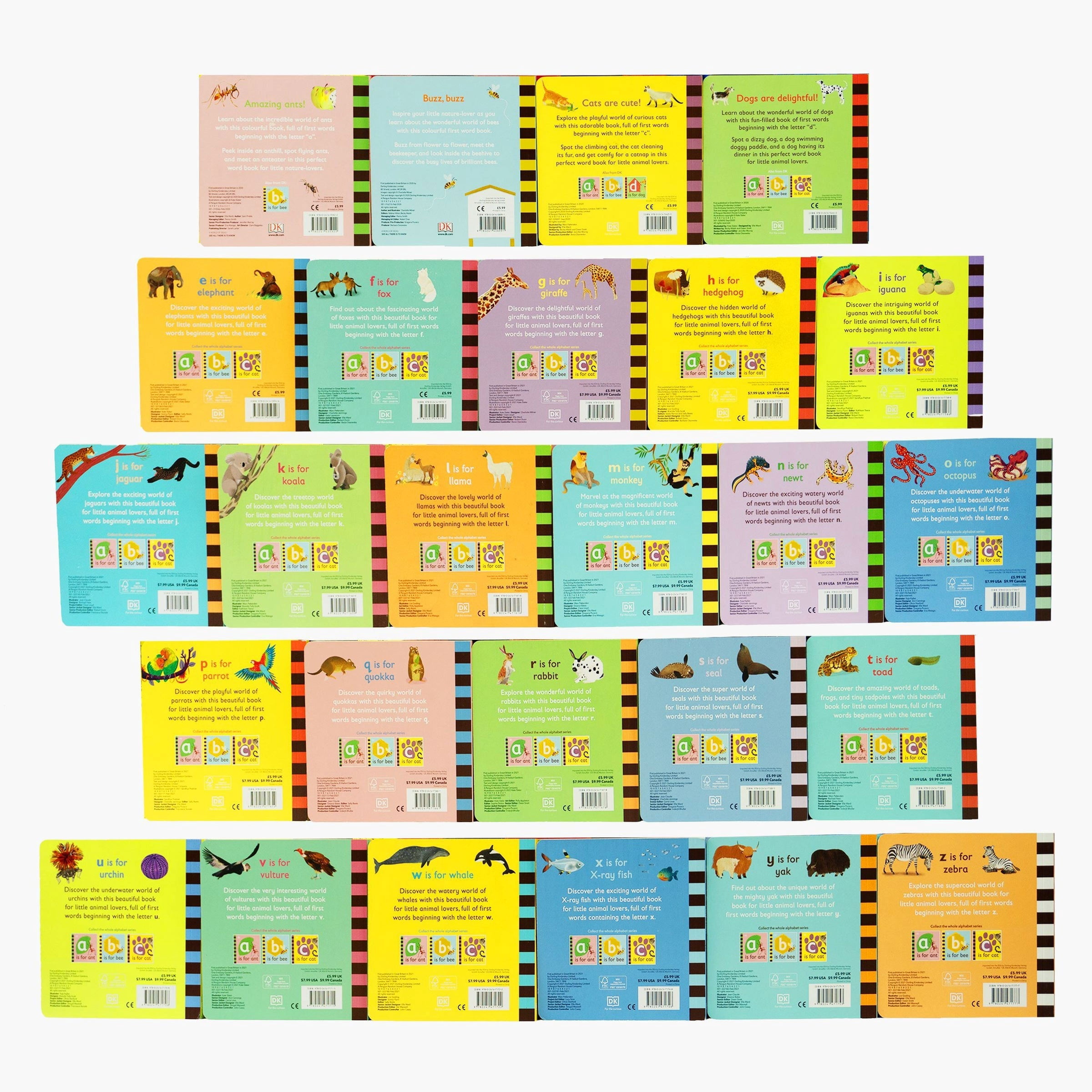 ANIMAL ALPHABET LIBRARY: 26 BOARD BOOK SET, (Board Book)