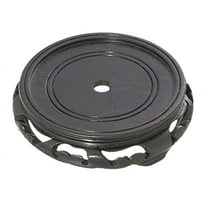 B&P Lamp® 5 Inch Top Inset Diameter Oriental Wooden Base, Waxed Black Finish