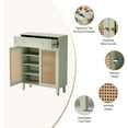 thumbnail image 5 of Tribesigns Mint Green 6-Tier Shoe Cabinet with Doors, Modern Rattan Shoe Organizer with Drawer, Storage Cabinet with Adjustable Shelf, 5 of 6
