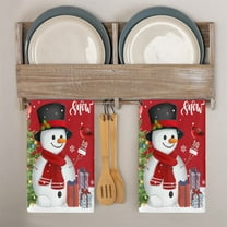 Towel Christmas Kitchen Towels and Dishcloths Merry Christmas Tree Snowman Dish Towels Red Plaid Truck Holiday Tea Hand Towels Housewarming Gifts for New Home Bathroom Decorations