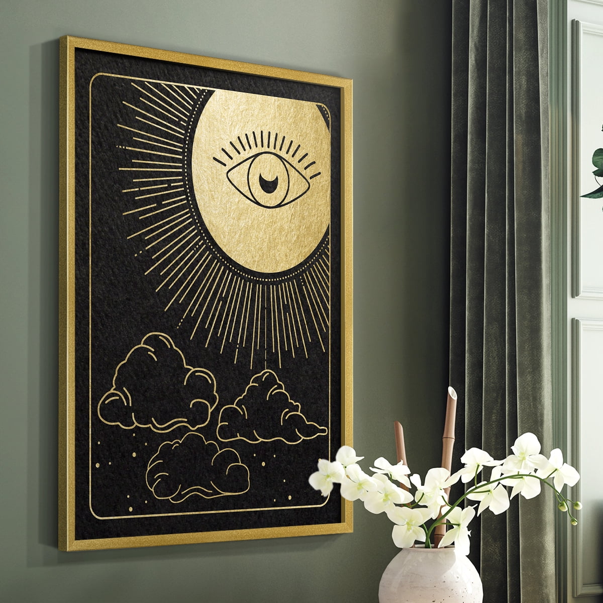 Celestial Eye in Paper Solid Wood 22 x 28 Framed Print