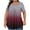 Wine, variant on fatyb Womens Plus Size Tops Pleated Square Neck Loose T Shirts Gradient Print Tunic Summer Casual Blouses