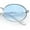 Silver - Blue, variant on Classy Oval 90s Hip Hop Rapper Shade Metal Rim Retro Sunglasses Gold - Brown