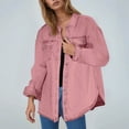 thumbnail image 2 of Womens Jackets Fall Jacket Women's Fashion Denim Long Sleeve Button Down Jacket Pure Color Mid Length European & Style, 2 of 6