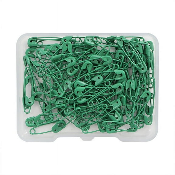 NAMZI 19mm 600PCS Premium Safety Pins, Colored Safety Pins Bulk Sewing Pins for DIY Craft Making and Clothing, Knitting Stitch Marker, Green