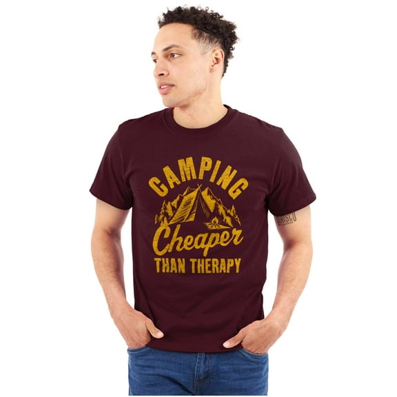 Camping Is Therapy Outdoors Adventure Men's Graphic T Shirt Tees Brisco Brands X