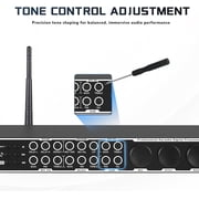 Karaoke Processor System, Digital Pre-Stage Effector Vocal Effects Preamp KTV Mixer Equalizer with 4-level FBX, Anti-Howling Microphone Sound Audio Processor w/ Bluetooth Optical Audio Input