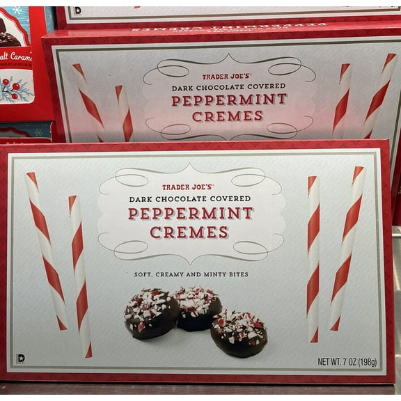 2 Pack Trader Joe's Dark Chocolate Covered Peppermint Cremes