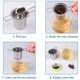 thumbnail image 4 of 2X Infusor de Té Colador de Té de Acero Inoxidable Manija Plegable Filtro de Té Colador de Extrafina Cesta de Elaboración (Verde), 4 of 5