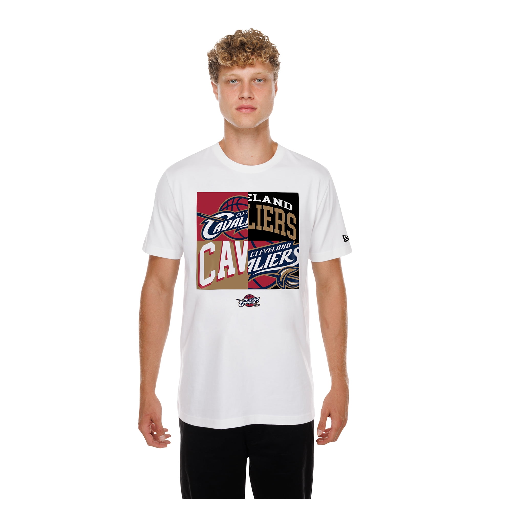 Men's New Era White Cleveland Cavaliers Block Logo T-Shirt