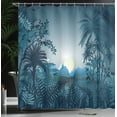 thumbnail image 4 of Ambesonne Teal Shower Curtain, Tiger in Rainforest, 69"Wx84"L, Teal, 4 of 5