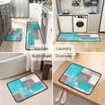 thumbnail image 5 of Protikol Abstract Kitchen Rugs Set of 2 Turquoise and Grey Non-Slip Kitchen Floor Rug and Mat Teal Comfort Standing Area Mat for Kitchen Living Room Laundry Outdoor Decor 17"x48"+17"x24", 5 of 6