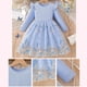 thumbnail image 4 of Vestido de cuello redondo y manga larga para niñas Vestido de cuello redondo y manga larga para niñas Falda de malla elegante Vestido de princesa elegante para niñas pequeñas Vestido de poliéster para, 4 of 5