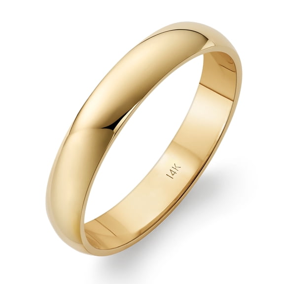 14K Yellow Gold Comfort Fit Wedding Band, High-Polish, for Men or Women, Size9.5