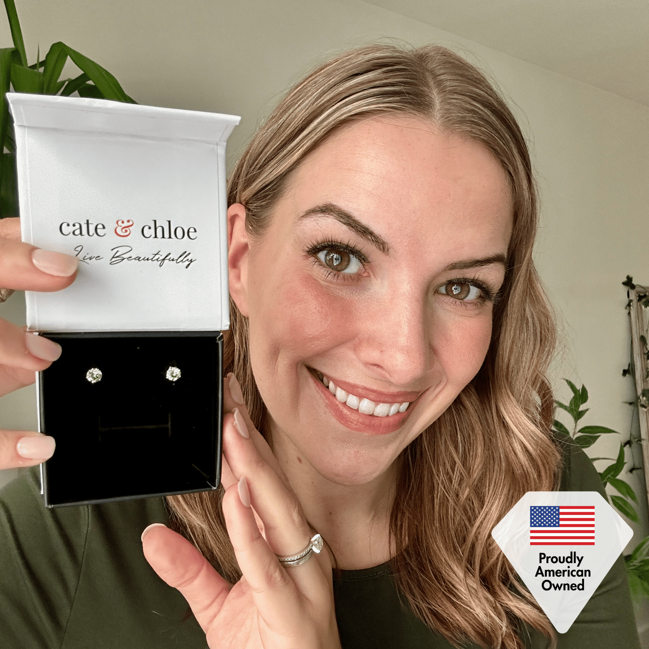 Cate & Chloe Janurary Birthstone 18k White Gold Plated Women Jewelry Set with 1ct Swarovski Crystal