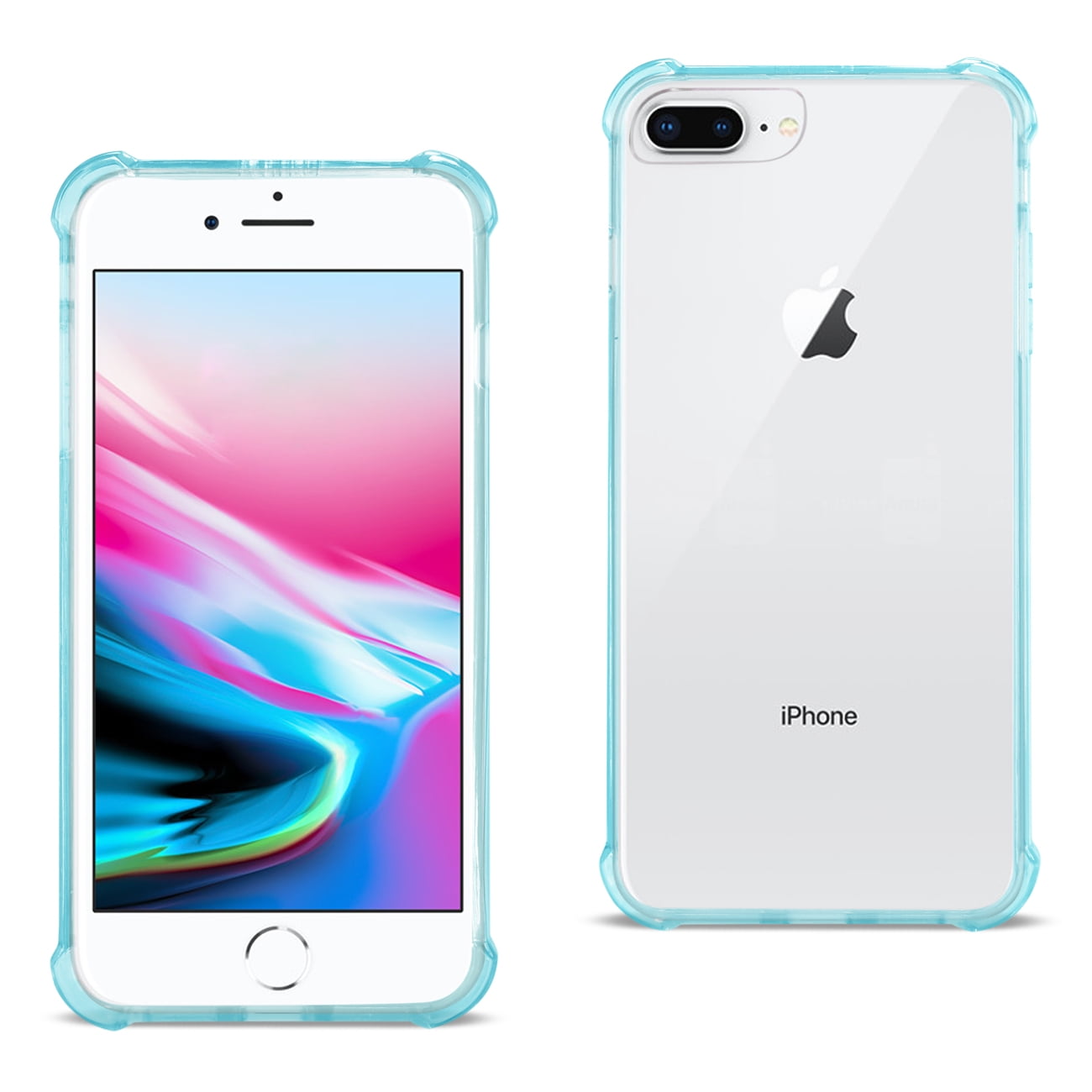 Verslaggever segment Verdrag Iphone 8 Plus Clear Bumper Case With Air Cushion Protection In Clear Navy -  Walmart.com