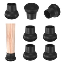 Uxcell 8 Pack Chair Leg Floor Protectors Fit 0.78"-1" Silicone Cups Round Felt Furniture Pads Black