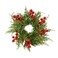 thumbnail image 3 of Artificial Wreath with Red Berries,Christmas Wreath Holiday Decor,Soft Rubber Wreath for Outdoor Xmas Winter Decorations,Candle Rings Wreaths Artificial Branches Berry,Christmas Candle Rings Wreath, 3 of 6