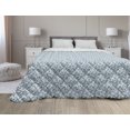 thumbnail image 1 of Abstract Down Alternative Comforter, Modern Contemporary Geometric Design with Stripe Like Bold Borders in Blue Tones, Microfiber Quilt for All Season, 5 Sizes, Multicolor, by Ambesonne, 1 of 3