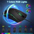 thumbnail image 2 of CUITING Gaming Mouse Wired  USB Computer Mouse with 4 Adjustable DPI  RGB Backlit LED  Side Buttons  Ergonomic Optical Mice for PC  Laptop  Windows  Mac  Vista  Linux  Gamer, 2 of 9