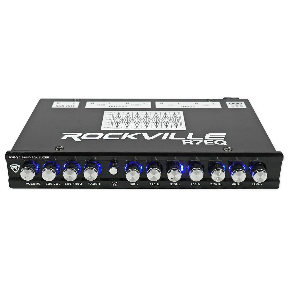 Rockville R7EQ 1/2 Din 7 Band Car Audio Equalizer EQ w Rockville R7EQ 1/2 Din 7 Band Car Audio Equalizer EQ w